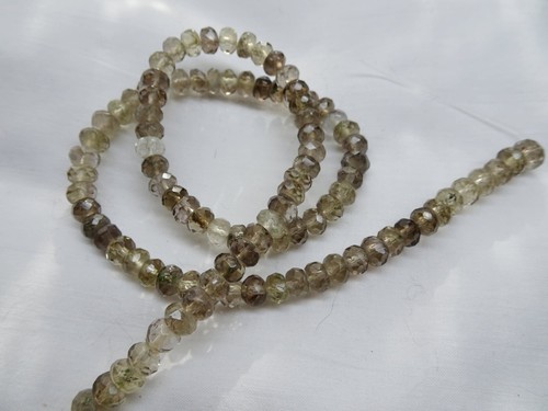16" Str Natural Smoky Quartz Faceted Rondell Stone Beads 6mm Wide A931 DNG - Picture 3 of 3