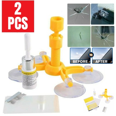 2pcs Auto Glass Nano Repair Fluid Car Windshield Resin Crack Tool Kit