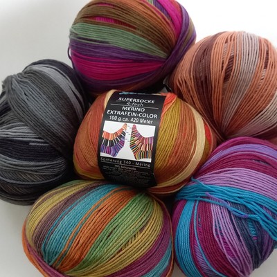 ONline Supersocke Merino Extrafein Color 4-fach Sort. 340 Socken wolle