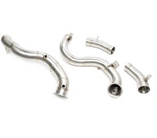 2 Tubi Di Scarico In Acciaio Inox Per Mercedes Classe A/B/C/E/GLC | Nero Lucido - Modelli W205 W213 Ecc.