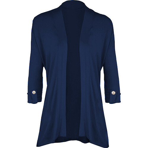 New Ladies Short Sleeve open Button Open Cardigan Womens Stretch Top UK 8-26 - Picture 6 of 17