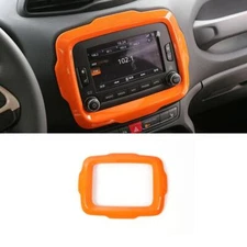 For Jeep Renegade 2015-2017 Bright Orange GPS Navigation Panel Frame Cover Trim