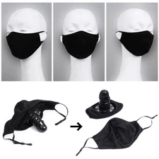 Half Face Mask with Mouth Gag Plug Hood Oral Bondage Studded Restraint Couples
