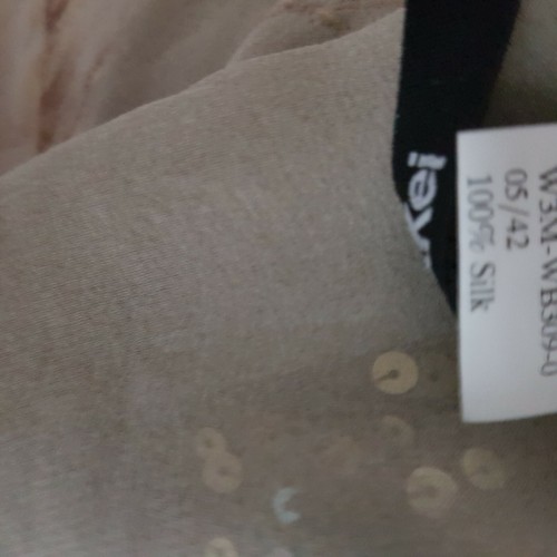 Y & Kei Water and Earth Size S Silk Sheer Flutter Blouse Top New With Tags - Picture 7 of 10