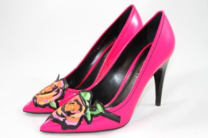 LOUIS VUITTON LV SZ 38.5 STEPHEN SPROUSE ROSES PATENT HOT PINK PUMPS HEELS SHOES | eBay