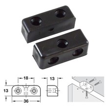 BLACK MODESTY BLOCKS Furniture Connector Joint Fix-It Block Cabinet Shelf Fixing