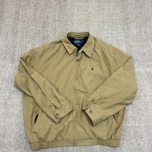 Vintage Polo Ralph Lauren Harrington Jacket mens medium brown 1990s l Zip