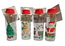 Lot 4 Baby Bottle 8oz Xmas Tree Polar Bear Santa Reindeer Latex Nipple Infant