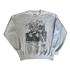 Posty Co. Post Malone Hollywood is Bleeding gray crewneck sweatshirt M