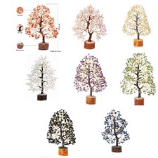 CHAKRA CRYSTAL TREE, GEMSTONE TREE HEALING BONSAI TREE 300 STONES HOME DECOR