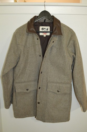 Chaqueta occidental de lana para hombre Schaefer Outfitter cuello de cuero para hombre pequeña sin usar