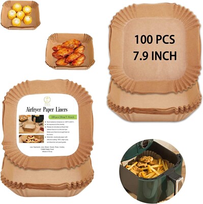 100PCS Air Fryer Disposable Paper Liner Non-stick Parchment Oil-proof Liners
