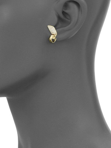 IPPOLITA 18K Gold Stardust Small Twisted Pavé Diamond Ribbon Earrings $2,995 - Picture 4 of 5