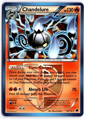 Pokemon TCG Chandelure (Team Plasma) 016/116 BW Deck Exclusives Regular Rare