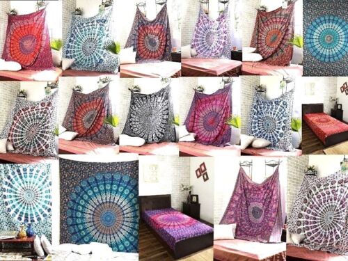 Mode Indisch Mandala Tapisserie Wandteppich Wandbehang Deko Bettdecke Strandtuch - Picture 1 of 24