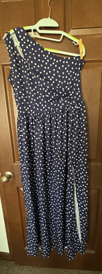one shoulder polka dot maxi dress Jacqueline One Shoulder Polka Dot Maxi Dress All About May