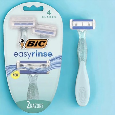 NEW BIC EasyRinse Anti-Clogging Women's Disposable Razors 2ct | eBay