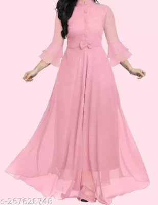 Trending Full Stitched Office Wear Indian Gown for Women in waist Drop  Style | eBay