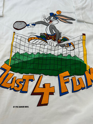 Vintage Looney Tunes Bugs Bunny T Shirt 1996 Just 4 Fun Tee Warner Bros L USA S4