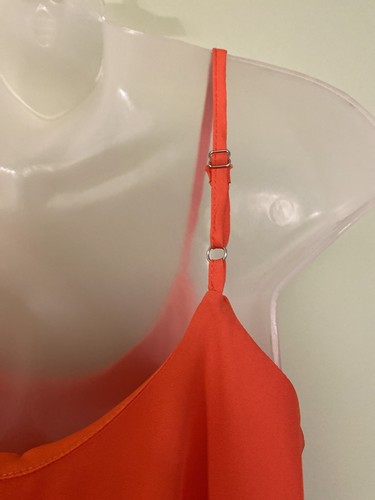 Damen Fließendes Crop Tank Top Shirt Rot Rosa Gr.M Verstellbare Träger UK2LA - Bild 7 von 9