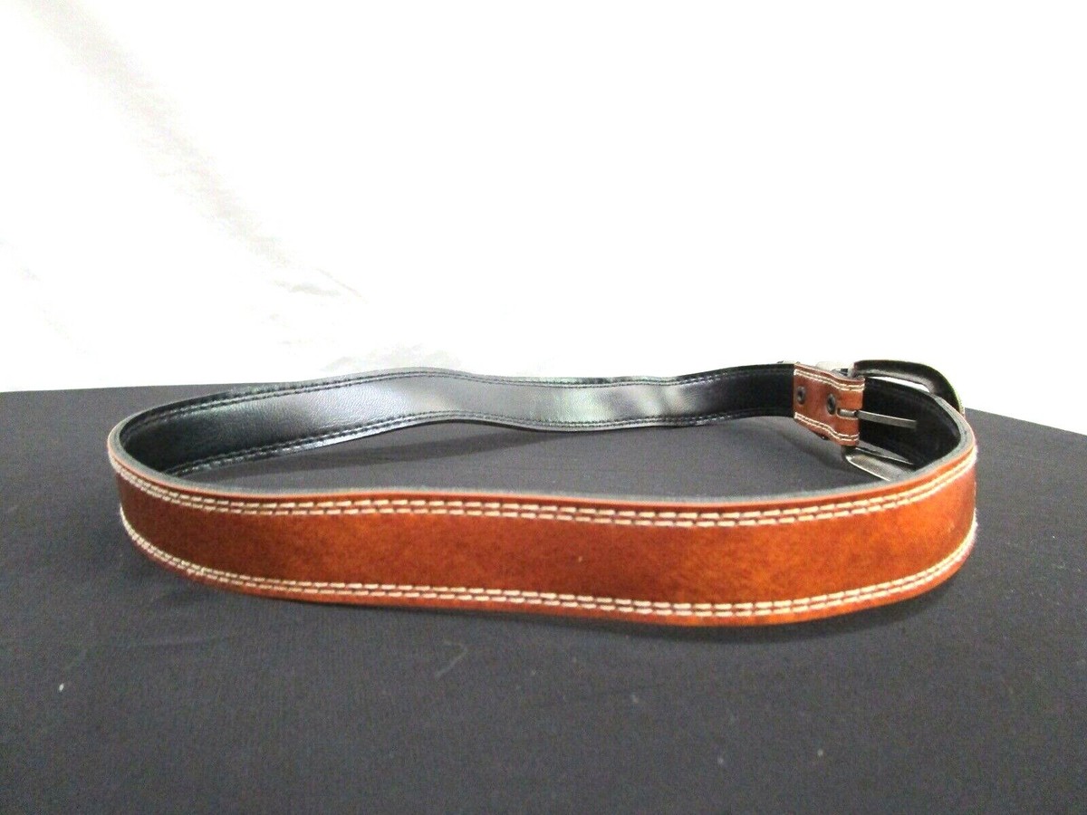 VTG Womens French Cuir Vachette Belt Skinny Southwestern Sz XL Brown Leather 90s Croute De Cuir Vachette Vintage French Leather Belt Reptile  main image 2