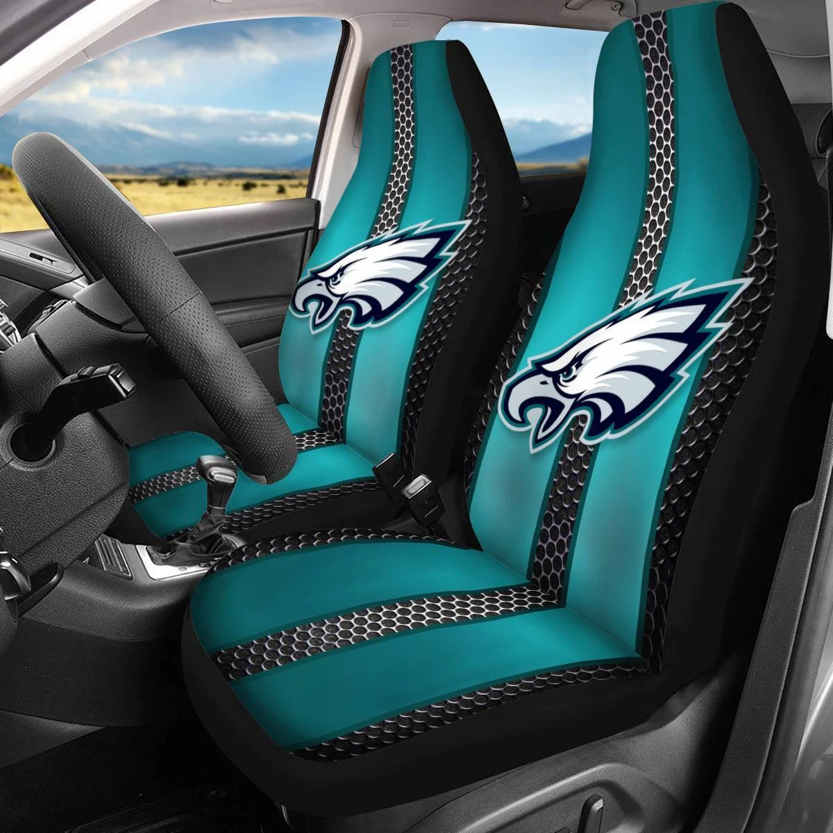 Car Seat Cover Seat Protector 2Pc for Philadelphia Eagles