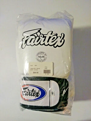 NEW! Fairtex Boxing Gloves - White - 16 oz - Thai Kickboxing + FREE Handwraps