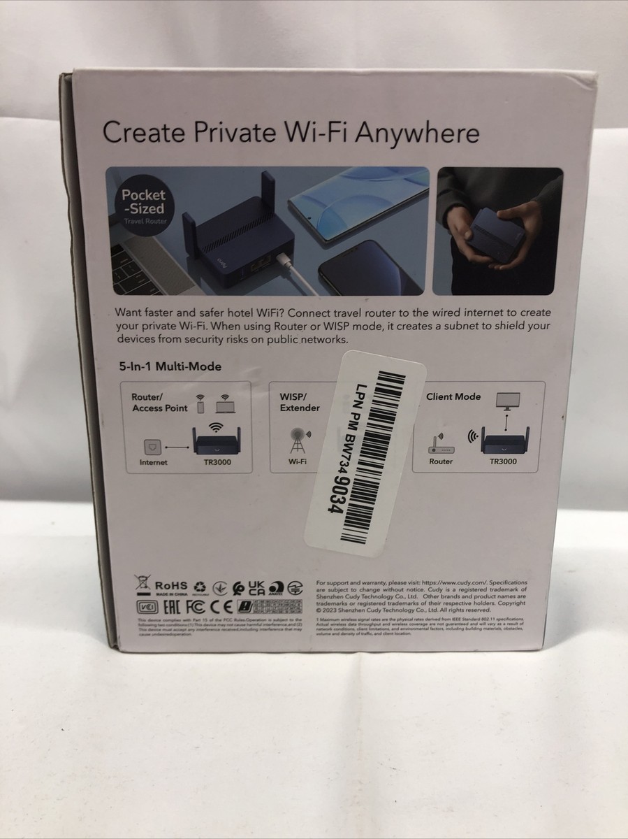 Cudy AX3000 2.5G Pocket-Sized Wi-Fi Travel Router / Extender / Repeater | TR3000 Cudy AX3000 2.5G Pocket-Sized Wi-Fi Travel Router / Extender / Repeater | TR3000