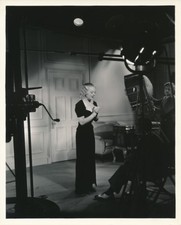 SONJA HENIE & Camera Crew Original CANDID Fox Studio Set Vintage 1930s Photo