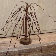 New Primitive Country Farmhouse PIP BERRY WILLOW TREE Burgundy Berries 7"