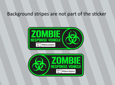 2 Pack Zombie Response Vehicle Apocalypse Vinyl Laptop Bumper Sticker Decal
