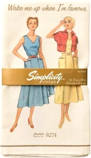 Simplicity Vintage Retro Tea Dish Towel   Wake Me up When I am Famous