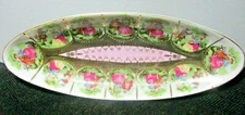 Vintage ROYAL VIENNA 1102 "Courting Couple" RELISH DISH w/Beehive Mark ~ 10"