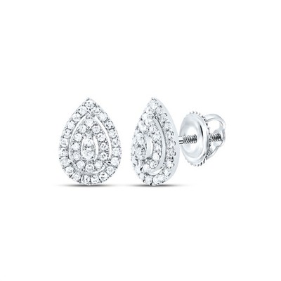 Ohrstecker 0,2 kt natürlicher Diamant Träne 10 kt Weißgold