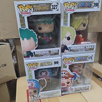Funko Pop! Vinyl: One Piece Lot of 4  Buggy 1276 + Tony Chopper99+Zoro 327+Sanji