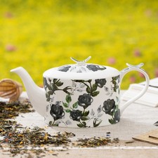 Neu + unbenutzt! Teekanne -schwarze Rose-. VEGAN. Jameson & Tailor.