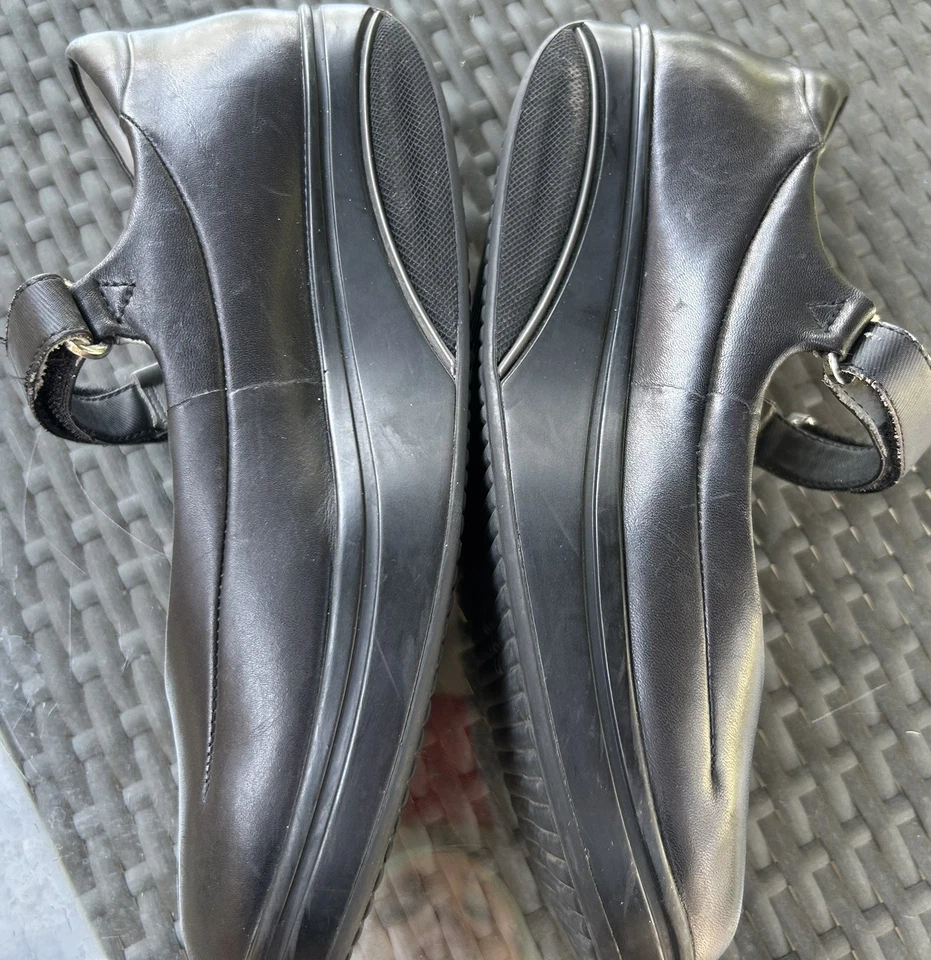 MBT Ballerinas Sirima 女式 Mary Jane Walking 黑色皮革塑形 7 码 — 第 3/4 张图片