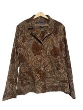 Susan Graver Paisley Blazer Jacket Womens Sz XL Artsy Layers Officecore Business