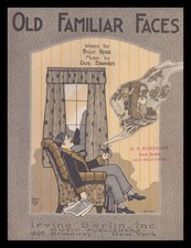 OLD FAMILIAR FACES Billy Rose/Gus Edwards 1924 Vintage Sheet Music