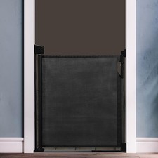 Safetots Baby Gate, Advanced Retractable, Screw Fit Gate Stair Gate, Black
