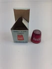 Vintage Bubble Glass Coca Cola Thimble Red Glass Decorative