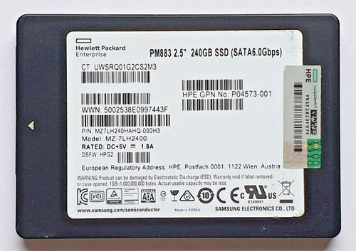 240 GB SATA HP PM883 MZ-7LH2400 3D-NAND TLC SSD Read Intensive 2.5" Festplatte