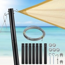 Shade Sail Pole, 9FT Sun Shade Post Heavy Duty Sun Shade Pole for Grass, 2.5 Dia