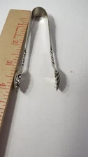 ANTIQUE SUGAR TONGS FROM ENGLAND Silverplate  WITH TWISTED SPOON DESIGN 4" LONG