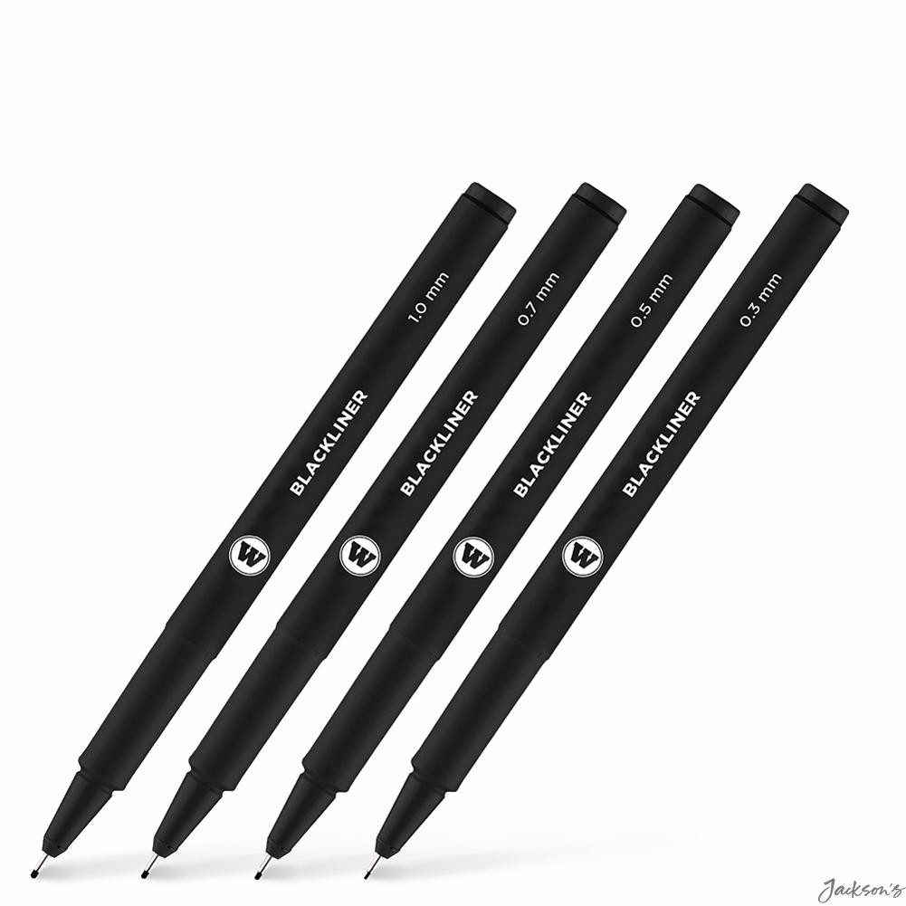Molotow Blackliner Fineliner Pens Water Based Set Of 4 Sketching Outlines 0.3...