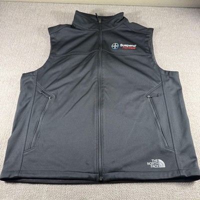 The North Face Vest Mens XL Black Softshell Full Zip Bayer Suspend Polyzone Logo