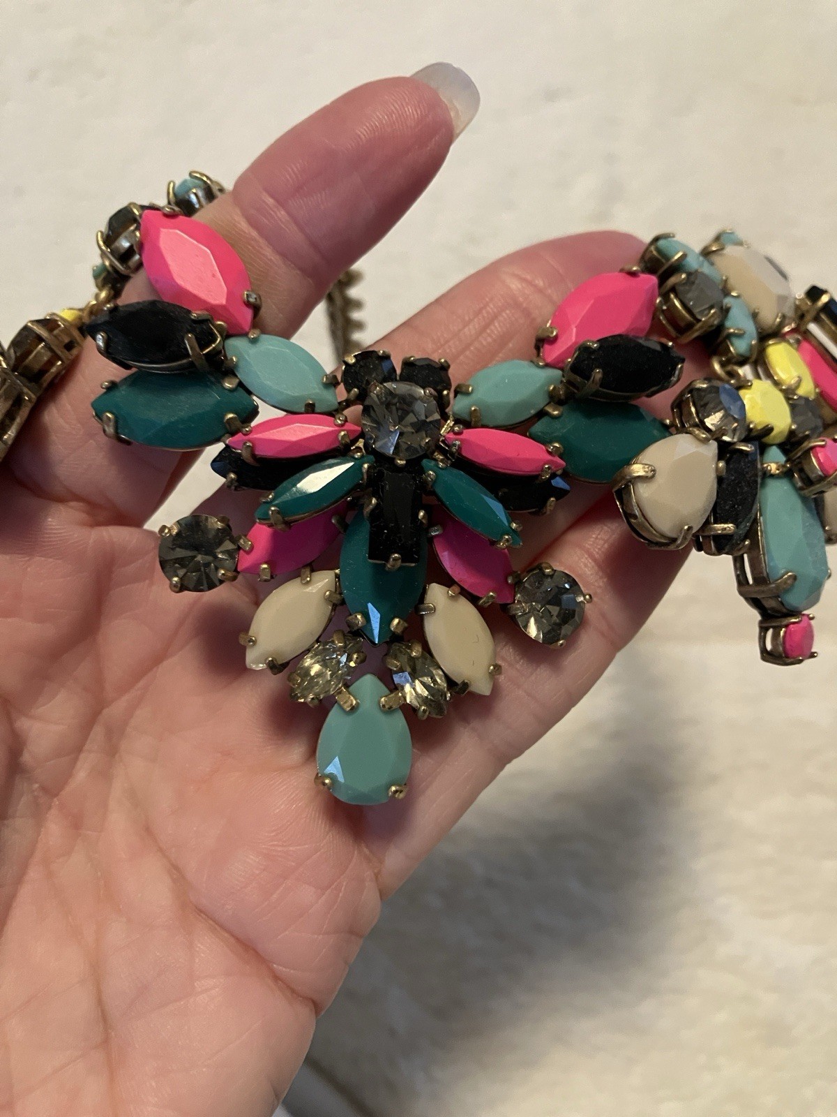 J Crew Multicolor Stone Bib Statement Necklace - image 5