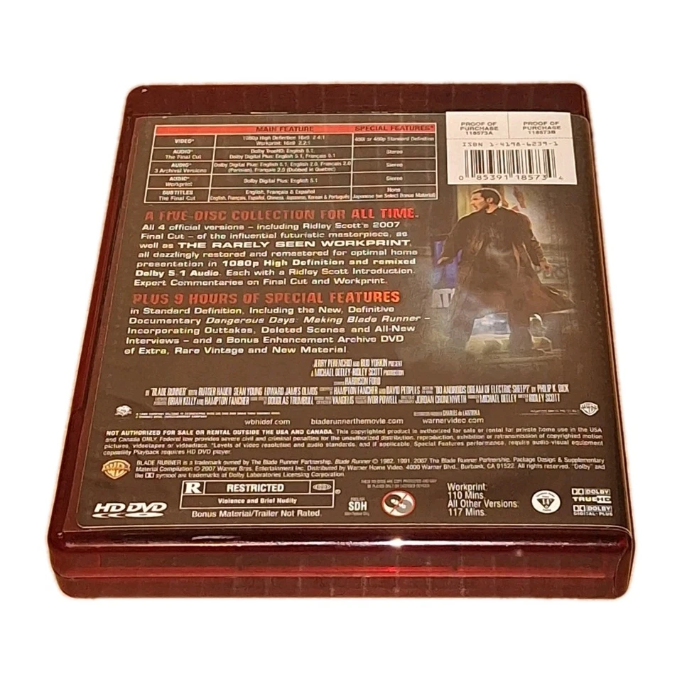 Blade Runner - The Complete Collectors Edition (HD-DVD, 2007, 5-Disc Set) HD DVD - Image 4 of 4