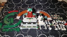 GeoTrax Christmas in Toytown Train Station, Bridge, Lots of Accessories 50 pcs