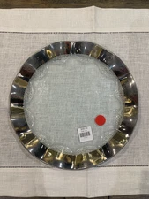 ANNIEGLASS PLATINUM RUFFLE SALAD PLATE, NEW WITH TAGS